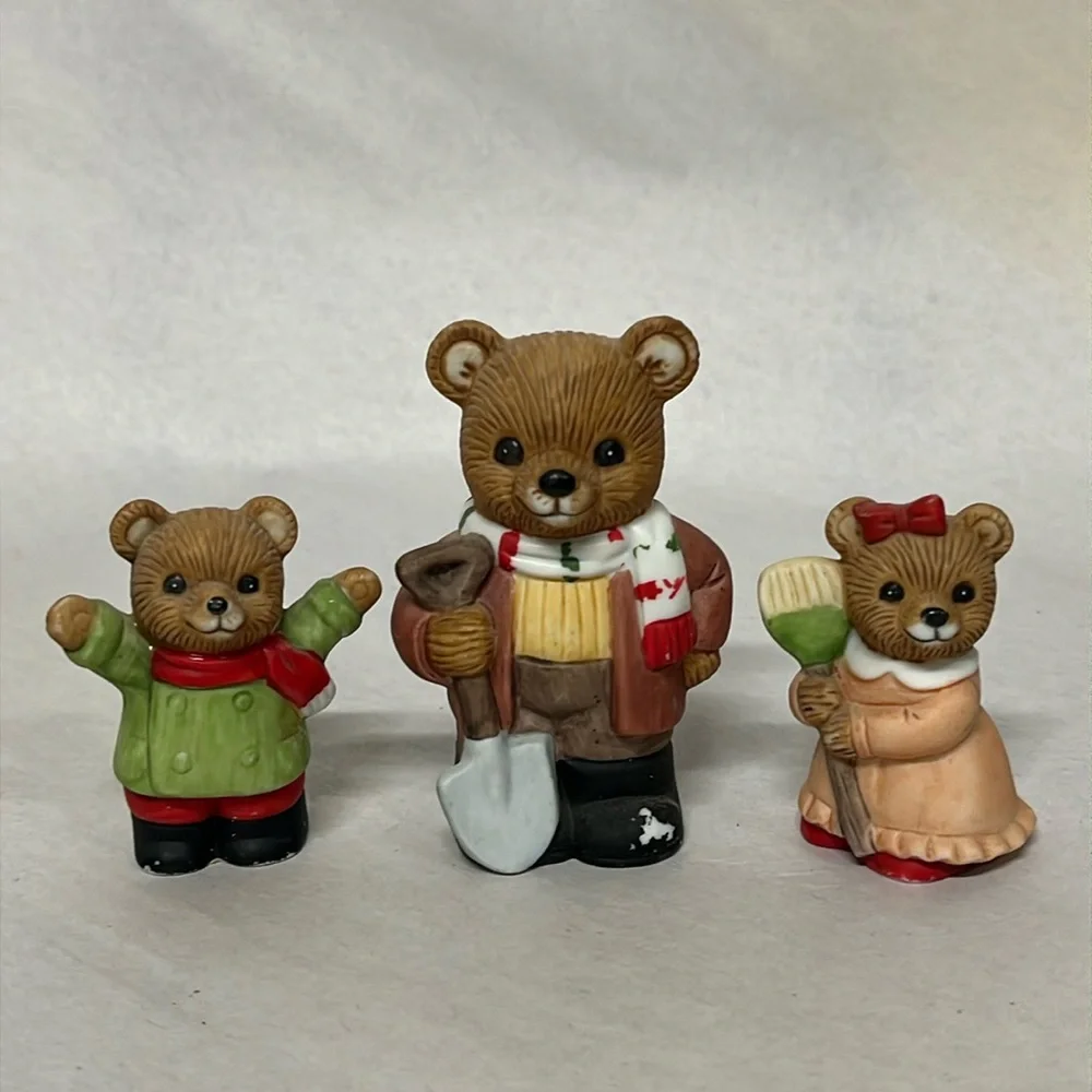 Vintage Set of 3 Homco‎ #5101 Christmas Bears